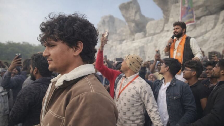 Chaos erupted on the streets as people welcomed the Awadhi singer.