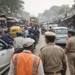 baskhari market encroachment traffic action