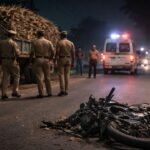 Alt Text: अंबेडकर नगर में सड़क हादसे के बाद पुलिस जांच