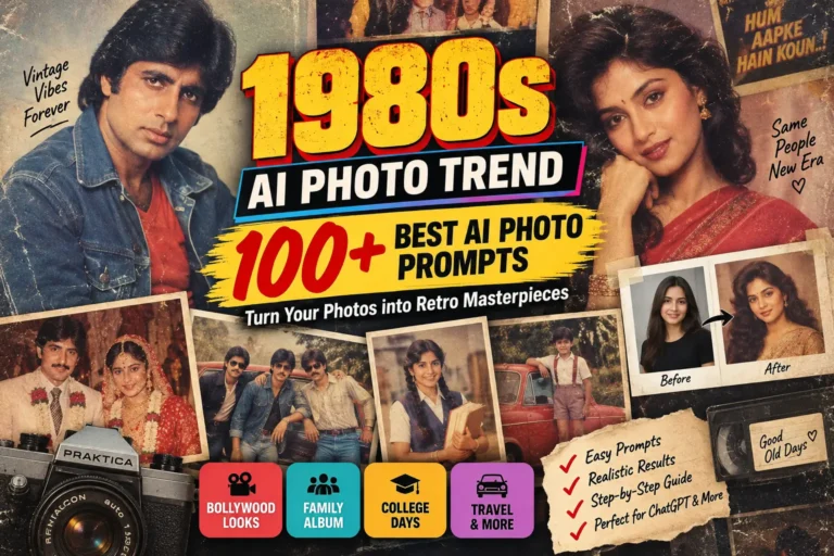 1980s AI Photo Trend 100+viral prompt