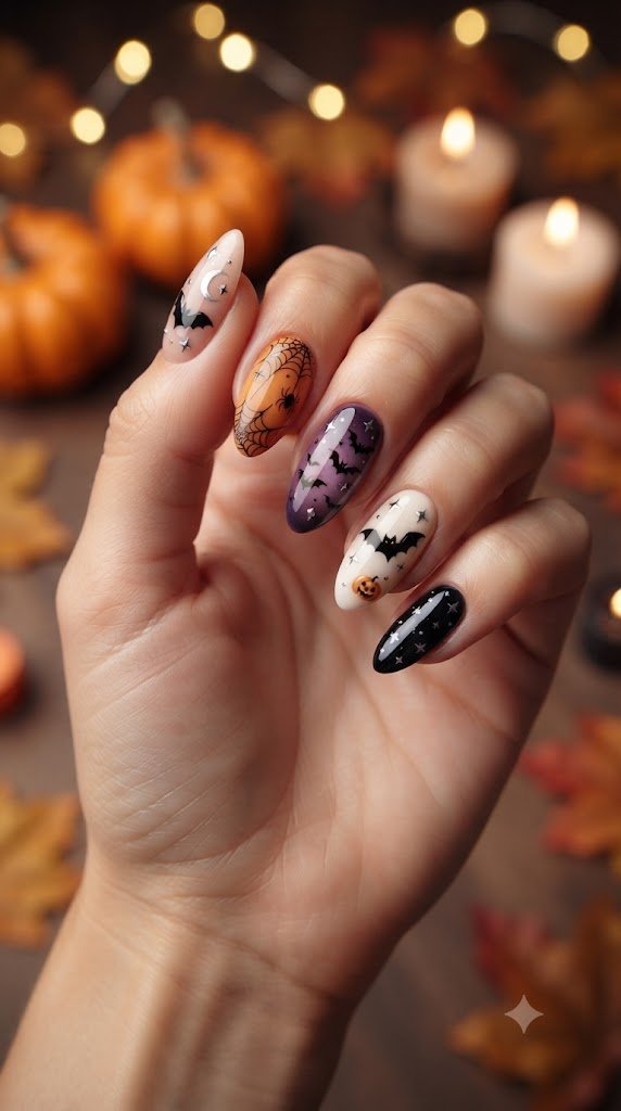 Bat Nail Art