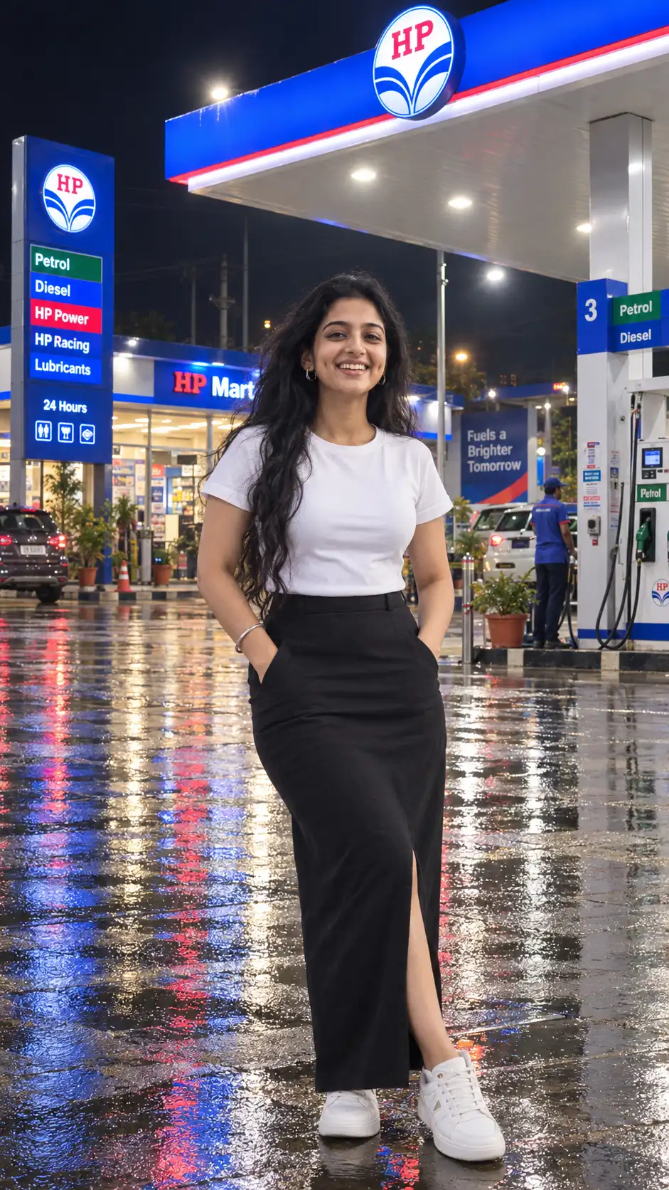 HP Petrol Pump Motorcycle AI Photo Prompt