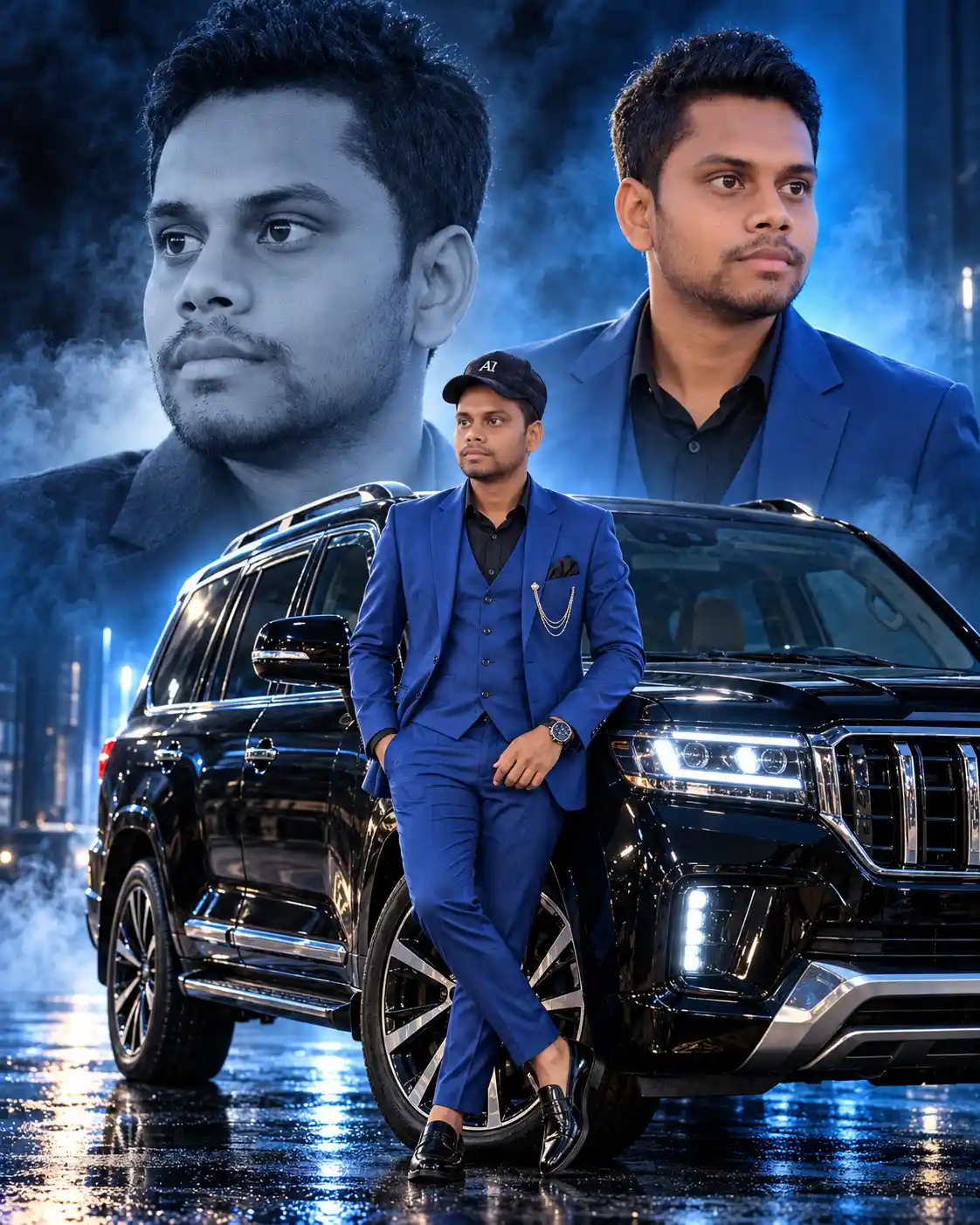 Luxury Car Ke Saath Cinematic AI Portrait