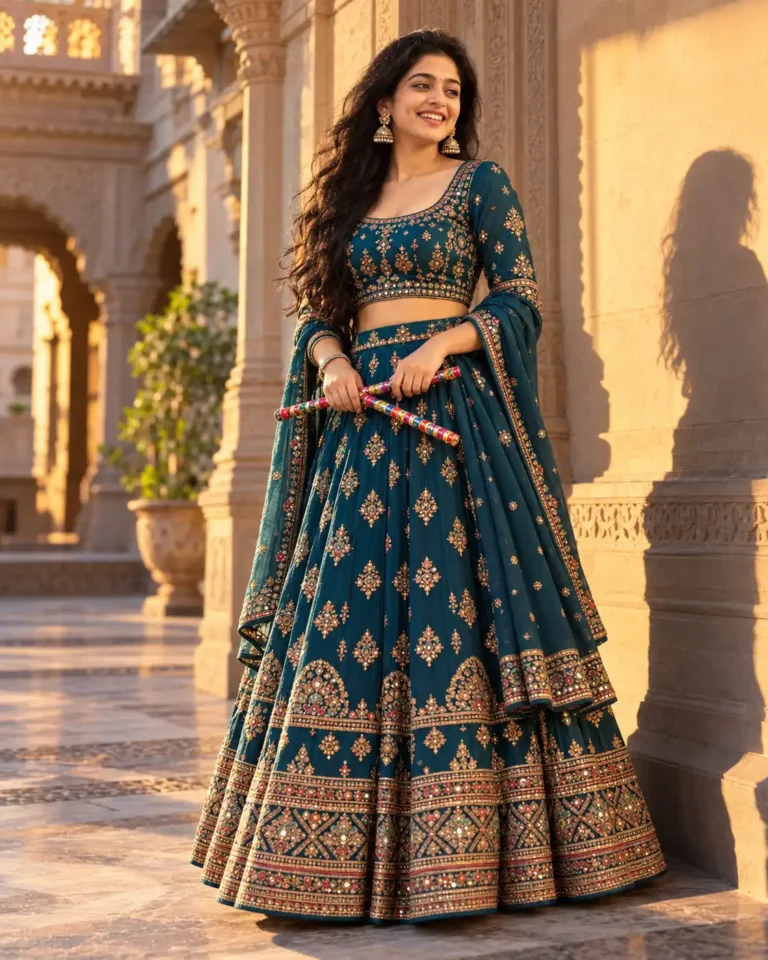 Navratri Dandiya Girl AI Image Prompt – Traditional Lehenga Reference